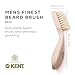 Kent BRD2 Boar Bristle Beard Brush for Men - Specially Cut Natural White Boar Bristle for Flawless Shaping and Grooming, Ergonomic Pistol-Like Grip Wood Handle, Dry or Wet Beard, Distributes Oils