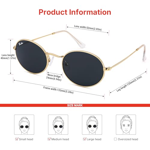 Pro Acme Retro Oval Sunglasses Glass Lens, Small Metal Frame Trendy 90s Sun Glasses for Women Men4