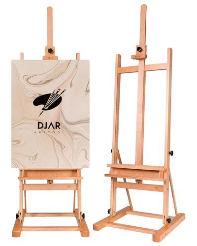 DJAR Large H-Frame Art Easel for Painting Hold Canvas up to 49 Natural