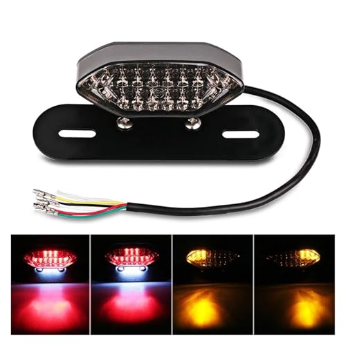 Luz trasera para motocicleta resistente al agua con luz de freno e intermitentes 6