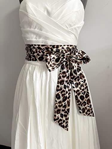 Leopard print dress sash bow sash4