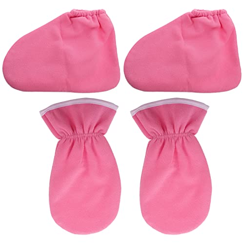 Homoyoyo 4 Piezas Guantes y Botines de Cera de Paraffina para Manos y Pies Accesorio de Spa para Cuidado Diseño Lavable y Cómodo para Hidratación y Tratamientos de