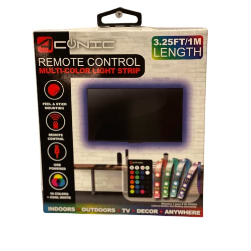 Tira de luces LED multicolor MIJ con control remoto, 1 metro miniatura 1