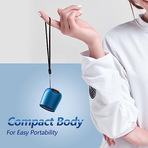 Image of INSMY Small Bluetooth Speaker, Waterproof Mini Portable Wireless Speaker, Punchy Bass Rich Audio Stereo Pairing, Handheld Pocket Size, Built in Mic for Hiking Gift Laptop Tablet (Blue)