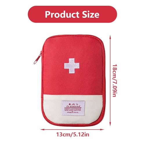 Compact Red First Aid Kit Bag for Travel and Outdoor Use - Image 2