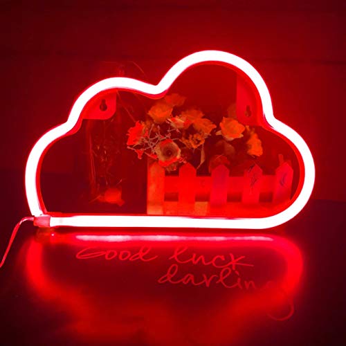 ネオンライトLEDネオンナイトライト、星のサインライト壁の装飾的なナイトライト子供用寝室のバッテリーとUSB電源の家の装飾 (赤)