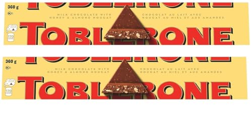Toblerone Milk Chocolate Bar 360g Large (2 Packs)
