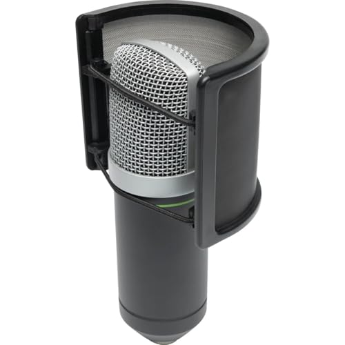 Image of Mackie EM-Series, Pop Screen for EM Series Microphones, Black, (PF-100) | Mackie PF-100 Pop Filter with filtration technology and snug fit for recording, streaming and singing