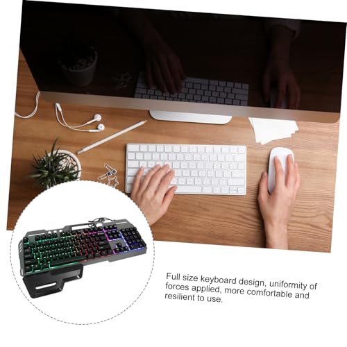 Clavier ergonomique filaire 104 touches rétroéclairé LED Amosfun pour ordinateur fixe - 3