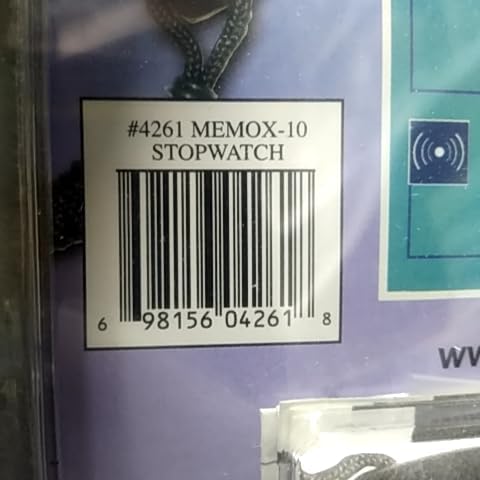 Konus Memox-10 Stopwatch packaging with barcode and model number