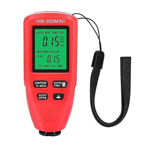 Medidor de Espesor de Recubrimiento para Automóvil Bloepum, Portátil, 0-2000 μm, Pantalla LCD con Retroiluminación, Apagado Automático, Rojo miniatura 1