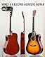 Winzz Elektro Akustik Gitarre Western 4/4 Anfänger Erwachsene Kinder (Rechtshänder Sunburst-Glänzend)