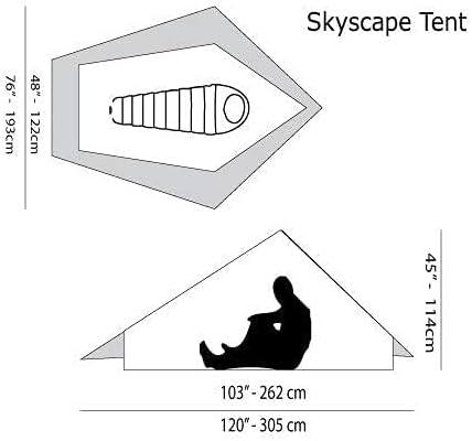 Miniatura 5 de Six Moon Designs Skyscape Trekker - Tienda de campaña ultraligera para mochileros para 1 persona, 28 onzas, nuestro refugio más largo. El suelo se