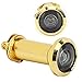 Door Viewer, 220° Anti - Theft Peephole Lens for 35–60 mm Doors, Zinc Alloy Silver & Gold (2 - Pack) - Wide Angle Home Security, Tool - Free Installation for Apartments (Simple 14 Gold,