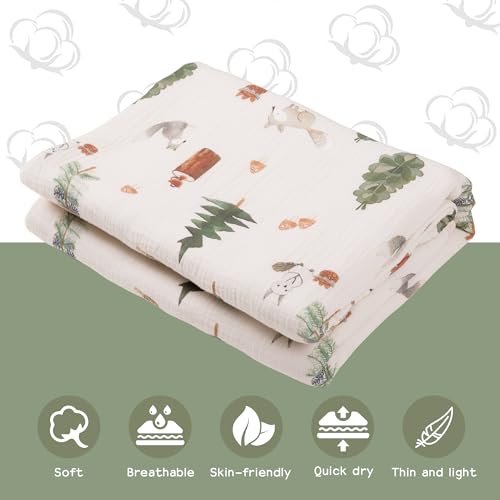 Image of Toddler Bath Towel - Soft Muslin Baby Towel with Hood 25x51 Inches - Absorbent Hooded Bath Towel for Infant & Toddler 0-4 Years - Cute Animal Beach Towel (Forest Squirrel)