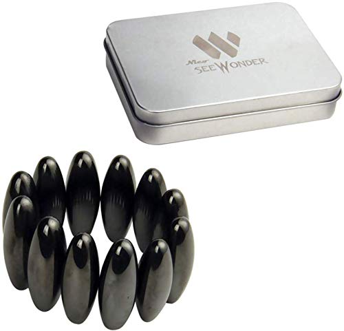 NicoSeeWonder 8 Pieces Snake Eggs Magnets Hematite Rattle Snake Ellipsoid Magnetic Rattlesnake Egg (Small)