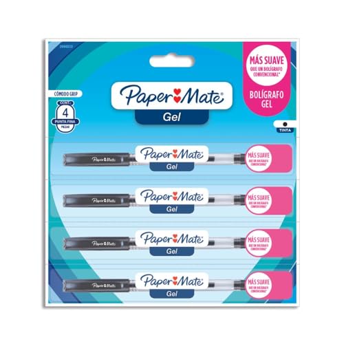 CANETA PAPER MATE ECONOGEL PRETO POUCH DESTACAVEL C/4 un - 2066233