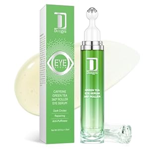Dongyu Eye Cream Anti Aging: Caffeine Green Tea Eye Cream for Beauty Enthusiasts – Puffy Eye Treatment Morning Night Use (Green)