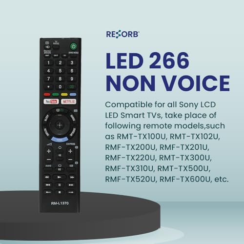 Image of Sony TV Remote Compatible with Sony Bravia Smart LED LCD UHD OLED QLED 4K Android TV Models, Replacement Remote Control, Black LED 266 NVC