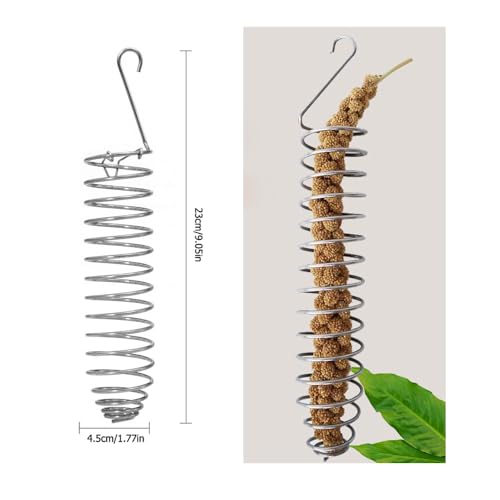 NentMent 2 Pack Millet Spray Holder Parrot Spray Millet Treat Holder Parakeet Treat Sticks Feeder for Natural Bird Millet Treats Crunch Sticks Bars Bird Chew Toys Carrot Cuttlebone Calcium Block - Thumbnail 2