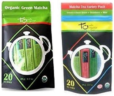 Touch Organic Organic Green Tea Matcha Variety 2 Pack 40 Tea Tubes Enjoy Hot or Cold!