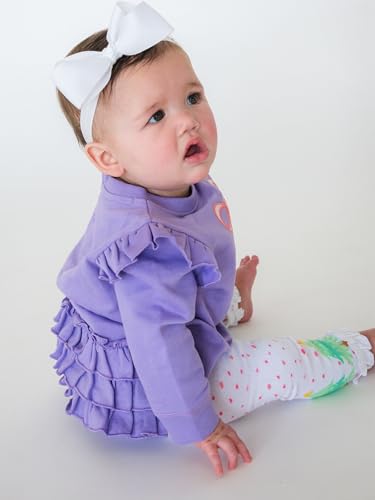 Image of RuffleButts Baby Girls Patterned Footless Ruffled Tights - Ruffle Tights | For Female Infants And Toddlers, Everyday Wear, Special Occasion Outfits, Layering Essential