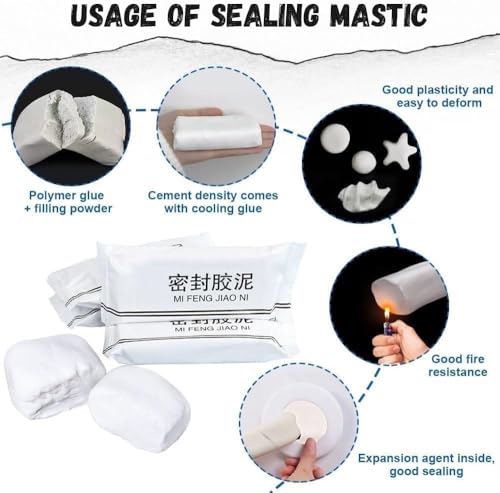 Image of RIPIENO Repair Mending Mud Sealant, Waterproof Repair Sealing Clay Duct Sealant for Hole, Household Wall Repair Patch Sealing Glue Mud, Fill Holes, Cracks, Gaps, Air Conditioning Holes (1)
