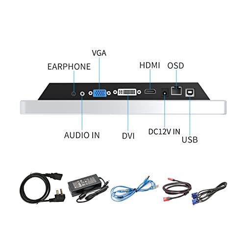 Image of GreenTouch 10.4 Inch PCAP Multi-Touch Touchscreen Monitor - HDMI /VGA /DVI Port Built-in for Kisok - 800 * 600 Resolution