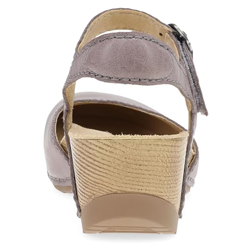 Image of Dansko Tiffani Wedge Sandal for Women - Cushioned, Contoured Footbed for All-Day Comfort and Support - Hook & Loop Strap with Buckle Detail - Lightweight Rubber Outsole