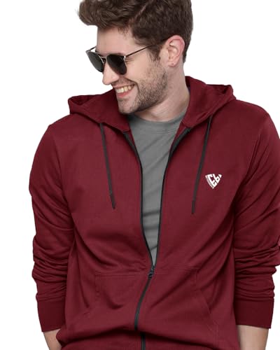 Image of EYEBOGLER Mens Hooded Neck Full Sleeves Regular Fit Solid Jacket