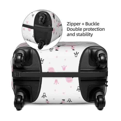 Travel Luggage Cover Protector - Pink Cute Poodle Dog Crown Anti-Scratch Suitcase Covers Fits 18-32 Inch Luggage4