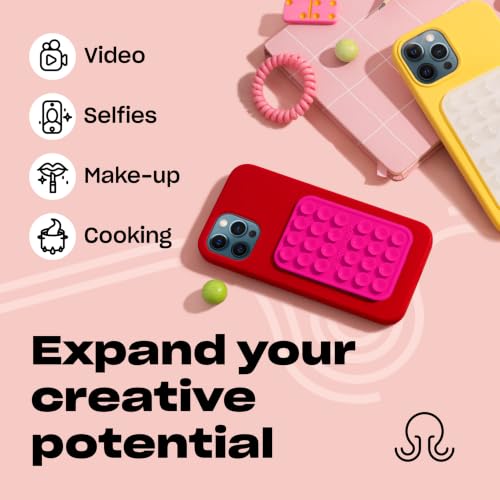 Image of OCTOBUDDY Classic - Silicone Suction Phone Case Adhesive Mount, Hot Pink