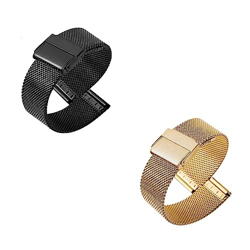 2 ~l[[bVvohA 10MM-22MM NCbN[XpvXgbv XeXX`[̒߉\Ȏvoh X}[gEHb`uXbg (Color : Black+Gold, Size : 18MM)