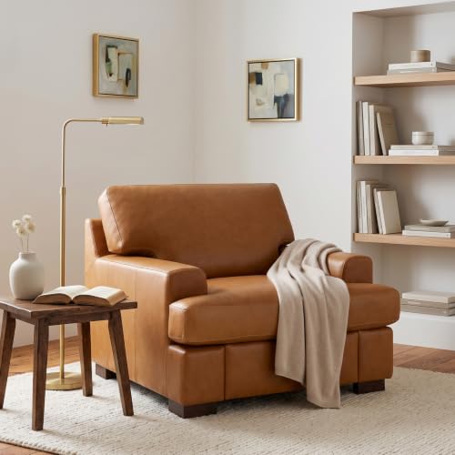 Naomi Home Siggy Genuine Leather Oversized Accent...
