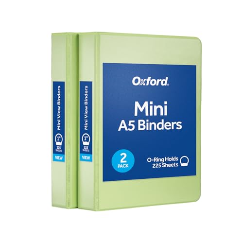 Oxford Mini View Binders, 1' Round Rings, Small Binders for...