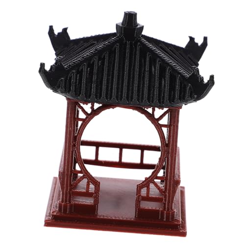 Abaodam Décoration De Jardin Miniature Pavillon Chinois en Plastique Transparent Rond 1 Couche 4 Coins Micro-Paysage pour Bonsaï, Balcon Et Table, Ornement Décoratif Solide