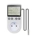 KETOTEK Prise Thermostat Regulateur de Temperature Numerique 220V Chauffage Refroidissement avec Sonde, LCD Prise Contrôleur de Température pour Frigo Incubateur Serre Ventilateur