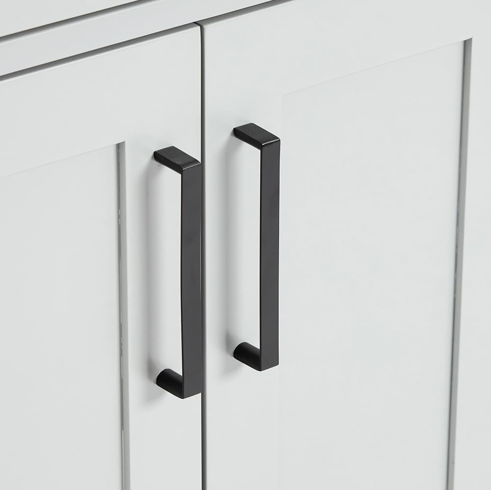 ARIEL Hepburn 42 Inch Single Rectangle Sink Bathroom Vanity with Nero Marquina Black Quartz Countertop 1.5 Inch in Grey