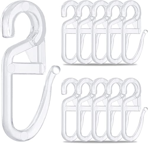 120 Pcs Crochet pour Anneaux de Rideaux Transparent, Crochets à Rideaux avec Œillets, Crochet Rideau de Ø 6 mm, Crochet de Rideau à Clipser Plastique, Curtain Hooks, pour Rails et Tringles à Rideaux Cover