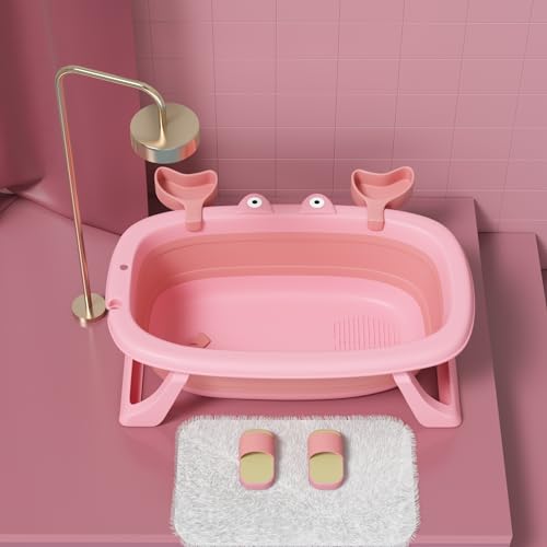 Dog Bathtub, Portable Puppy Bathtub for Easy Baths and Easy Storage with Dog Toys, Dog Bath Tubs for Small Medium Pets,Foldable Pet Shower Tub with Drainage Hole, 26.5 x 17.2 x 7.8In,Pink Dog Bathtub, Portable Puppy Bathtub for Easy Baths and Easy Storage with Dog Toys, Dog Bath Tubs for Small Medium Pets,Foldable Pet Shower Tub with Drainage Hole, 26.5 x 17.2 x 7.8In,Pink