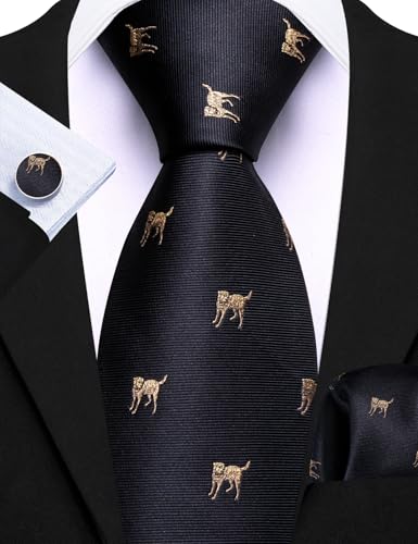 Image of Barry.Wang Men 6PCS Tie Silk Gift Necktie Clip Woven Tie Sets Party | Men Tie Classic Silk Gift Necktie With Tie Clip Jacquard Woven Neck Ties 6PCS Formal Wedding