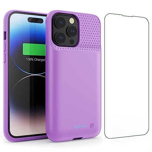 Ekrist Funda Batería para iPhone 14 Plus/14 Pro Max/13 Pro MAX, 8600mAh Funda Cargador Portatil Batería Externa Batería Recargable Power Bank Case para iPhone 14 Plus/14 Pro Max/13 Pro MAX[6.7 '']