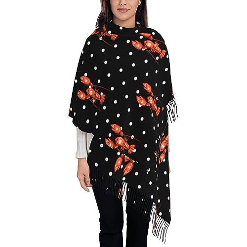 Red Lobster Women's Scarf Wraps Imitation Cashmere Shawl Wrap Keep Warm Comfortable Soft Scarves