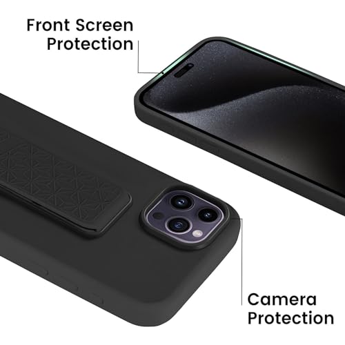 Coque silicone iPhone 15 Pro Max béquille : finis les reflets et les chutes de téléphone