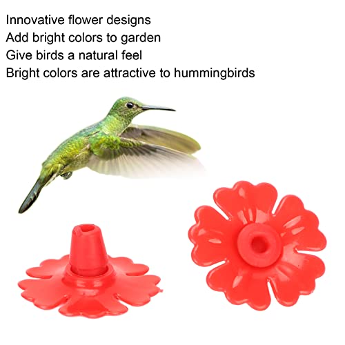 Mangeoire colibri sans fuite : lot 30 fleurs de rechange rouges pour jardin - 5