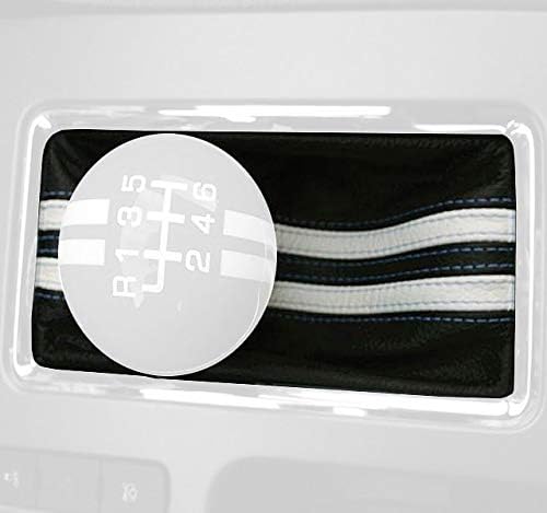 RedlineGoods gear gaiter (gaitor) compatible with Ford Mustang 2010-14. Tailor made Genuine top-grade Italian Black/Silver thread