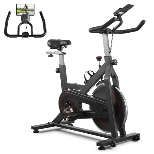 Exercise Bike Stationary Bikes for Home Cycling Bike Indoor Bike with Comfortable Seat Cushion LCD Monitor Silent Belt Drive 300 lbs Weight Capacity Heavy Flywheel