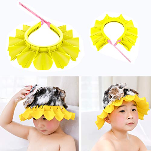 Baby Shower Cap,2 Pack Safe Shampoo Shower Bathing Hat,Silicone Protection Bath Cap,Soft Adjustable Visor Hat for Toddler, Baby, Kids, Children