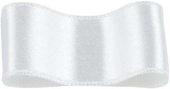 RibbonBon シルクダブルサテンリボン #001 ホワイト 15mm幅 巻(30m) 9サイズ50色展開