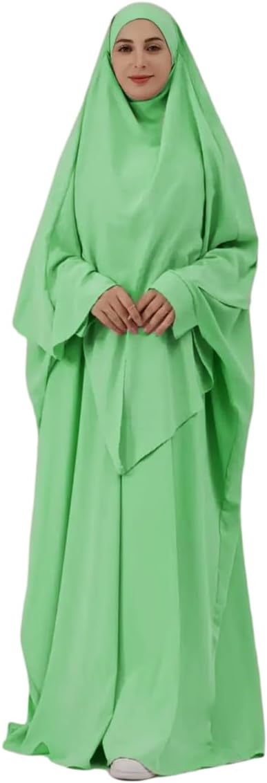 Elegant & Modest Prayer Dress Abaya for Women | Islamic prayer dress | 2 piece Muslim praying outfit hijab |Full Length Hijab Dress, Jilbab 2 piece- Umrah essentials- prayer set